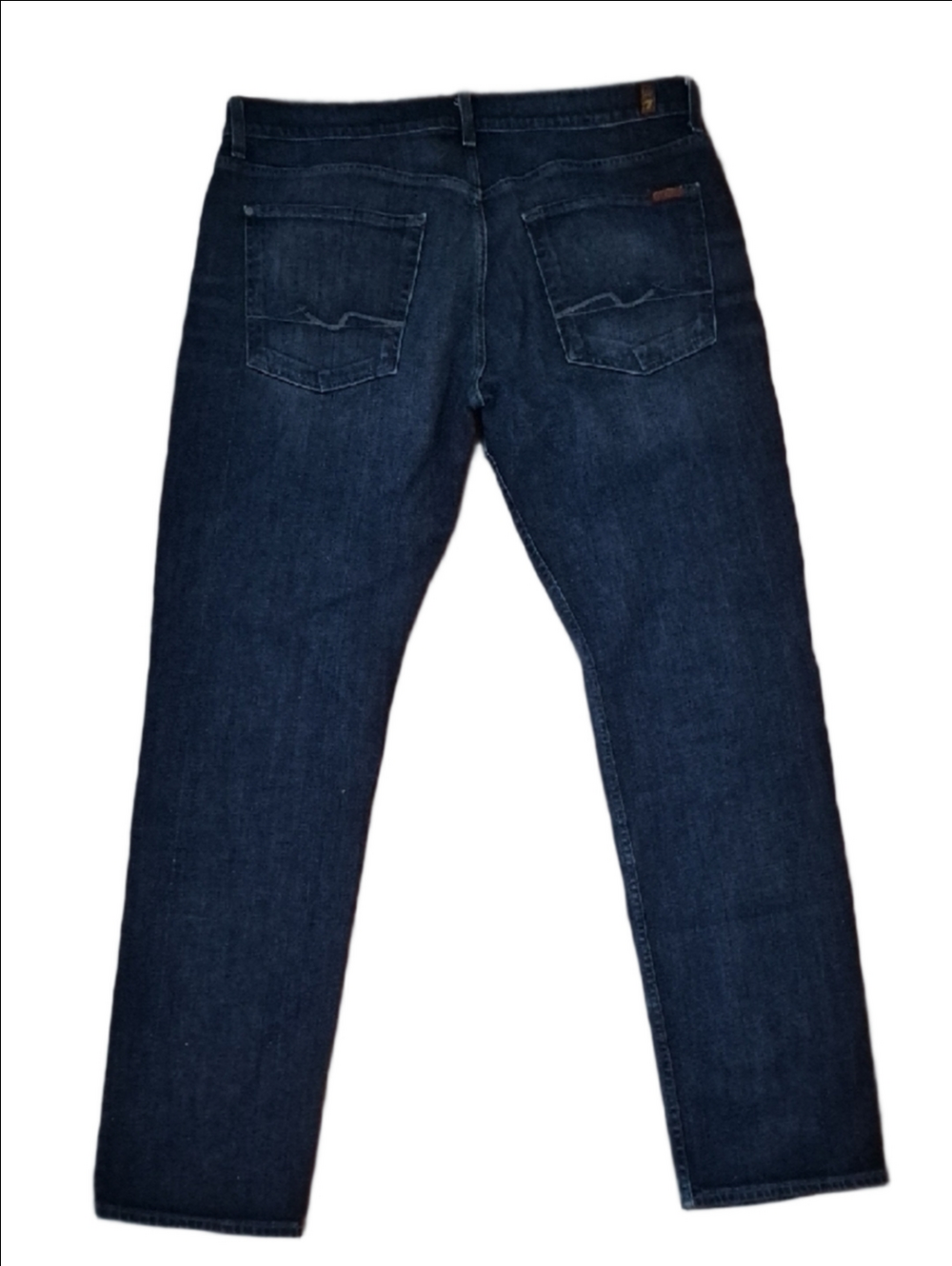 7 For All Mankind Dark Blue Slim Straight Jeans Men's 36 - Picture 2 of 7